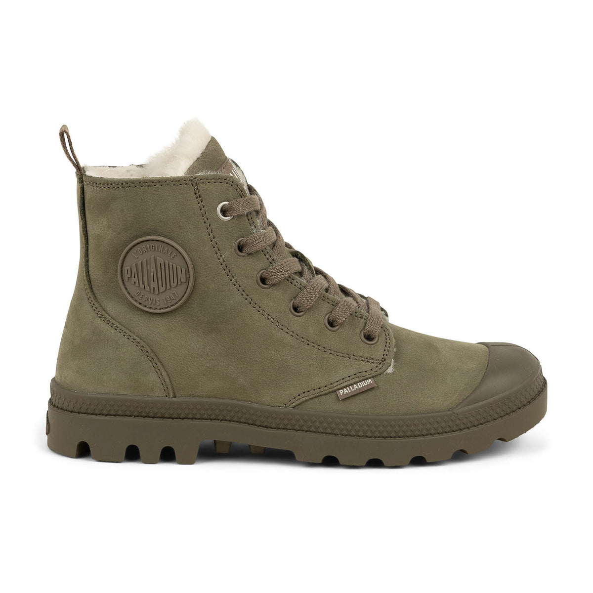 Baskets Femme PALLADIUM PAMPA HI FOURRÉES Vert