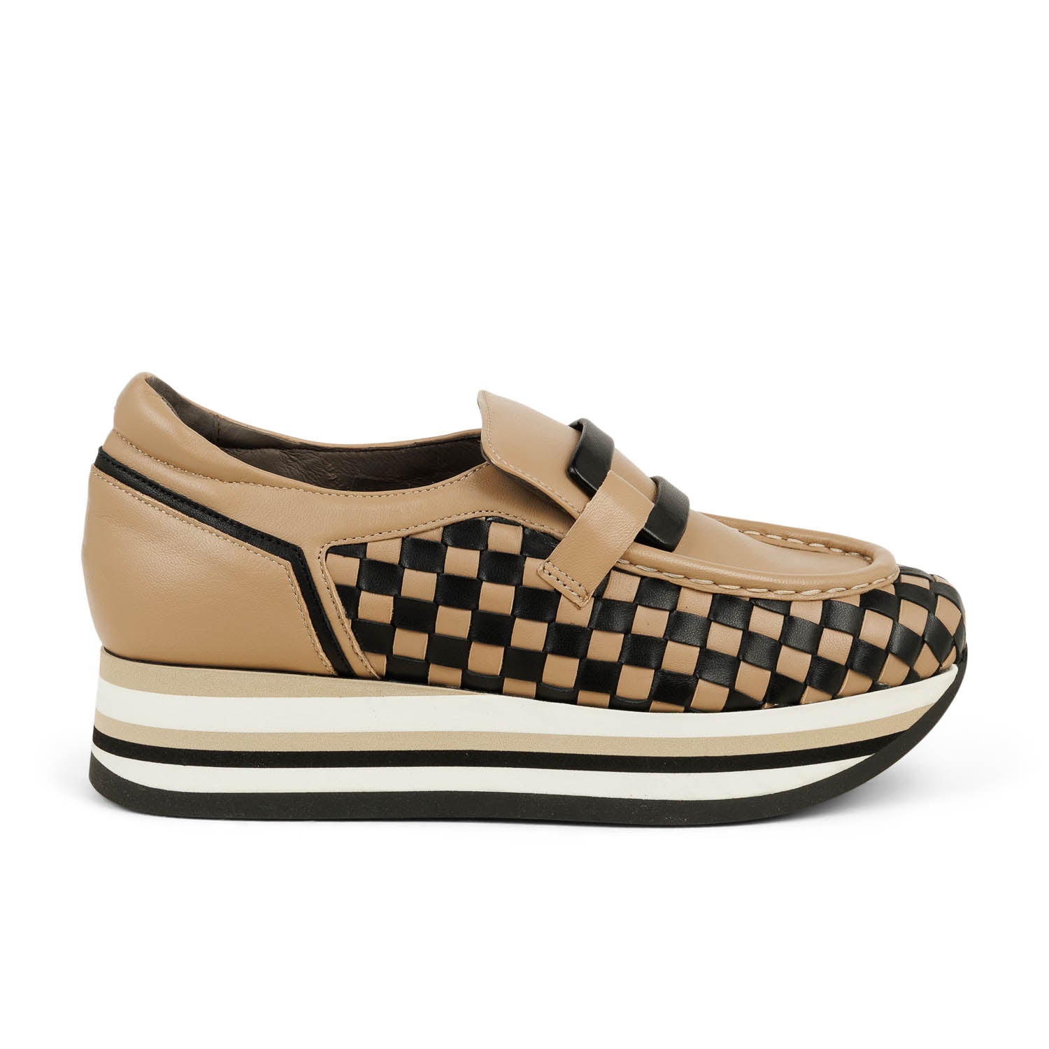 Mocassins Femme SOFTWAVES TRESSE BI Beige