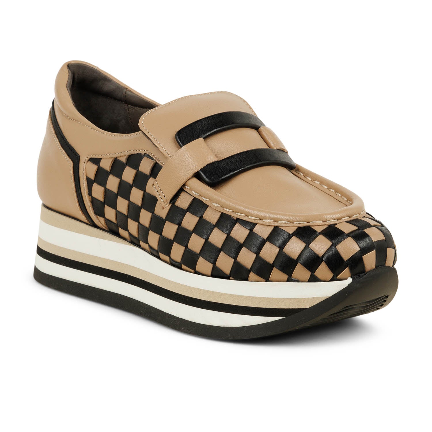 Mocassins Femme SOFTWAVES TRESSE BI Beige