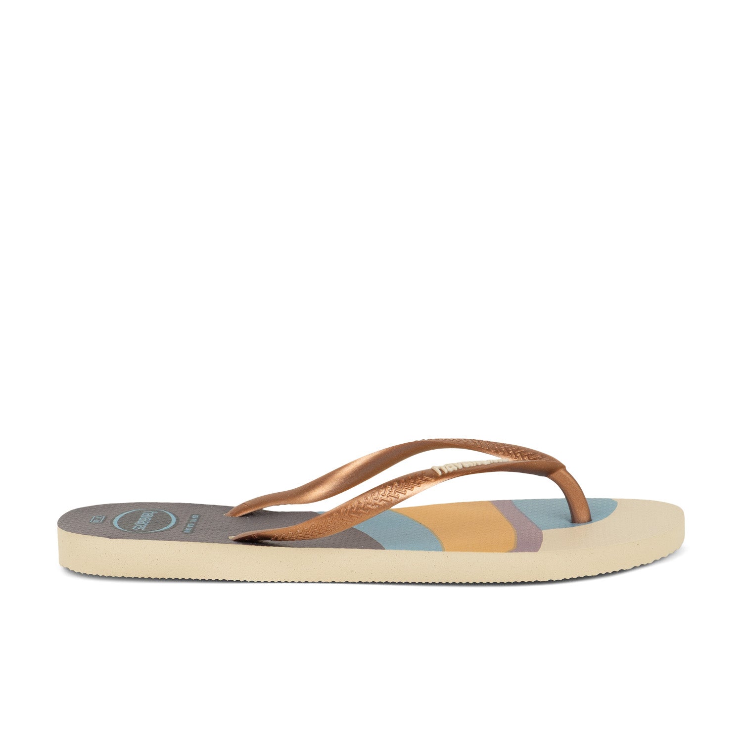 Tongs et crocs Femme HAVAIANAS SLIM PALLET GLOW Beige