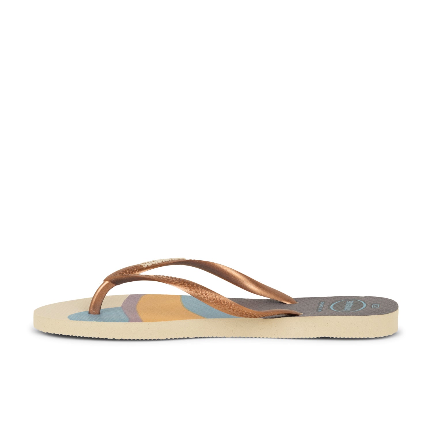 Tongs et crocs Femme HAVAIANAS SLIM PALLET GLOW Beige