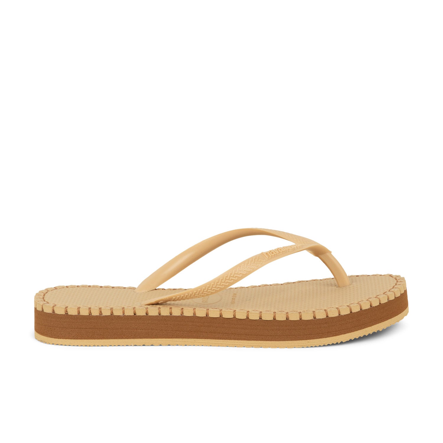 Tongs et crocs Femme HAVAIANAS SLIM FLATFORM LOOP Beige