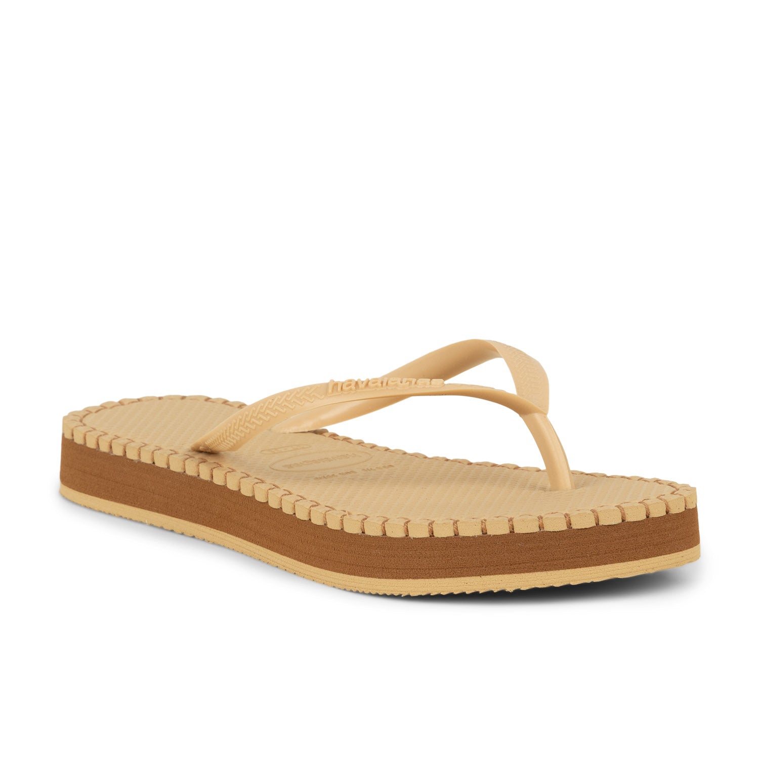 Tongs et crocs Femme HAVAIANAS SLIM FLATFORM LOOP Beige