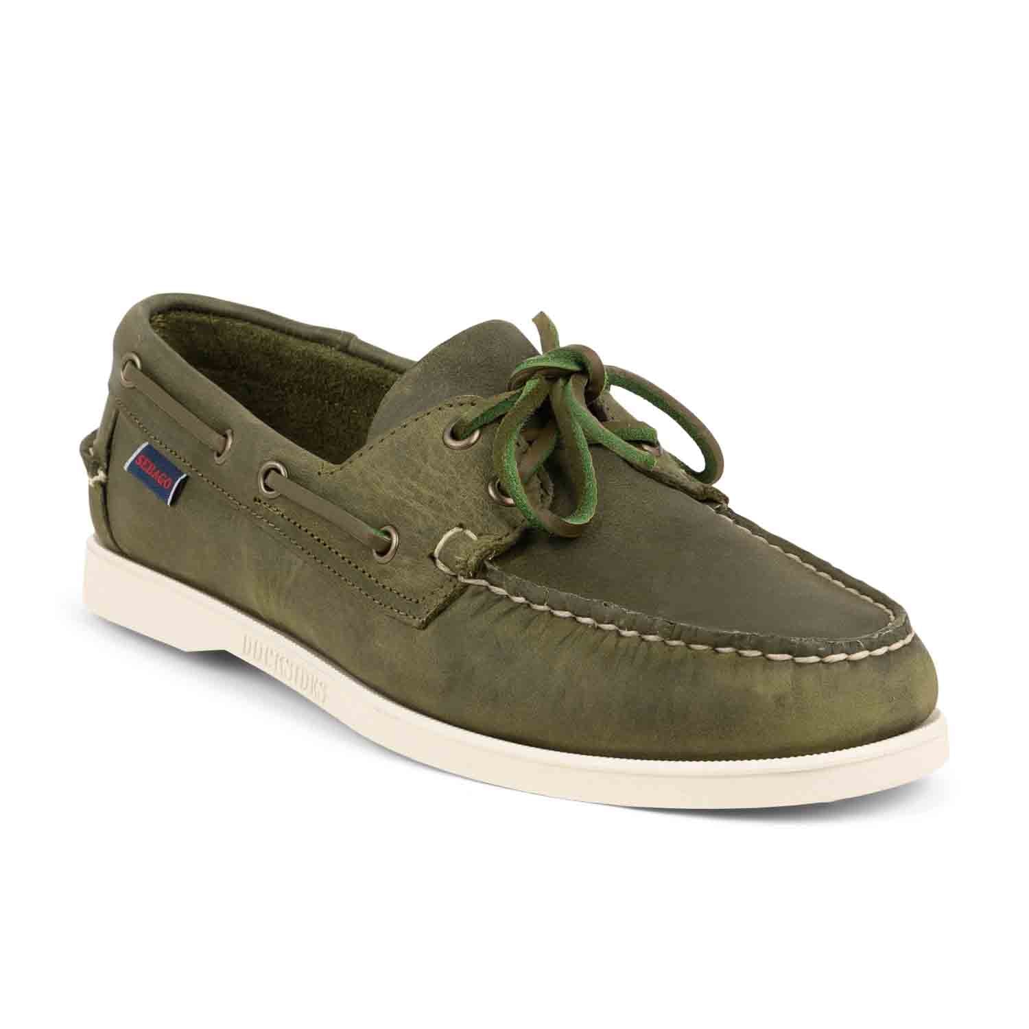 Chaussures bateau Homme SEBAGO DOCKSIDES PORTLAND CRAZY Kaki