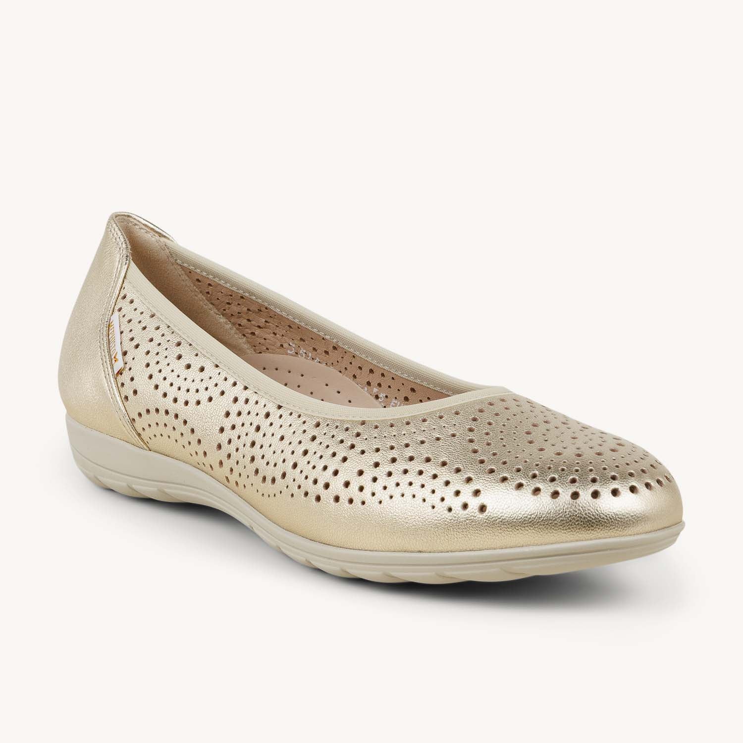 Ballerines et babies Femme MEPHISTO ELSIE PERF Or/Bronze