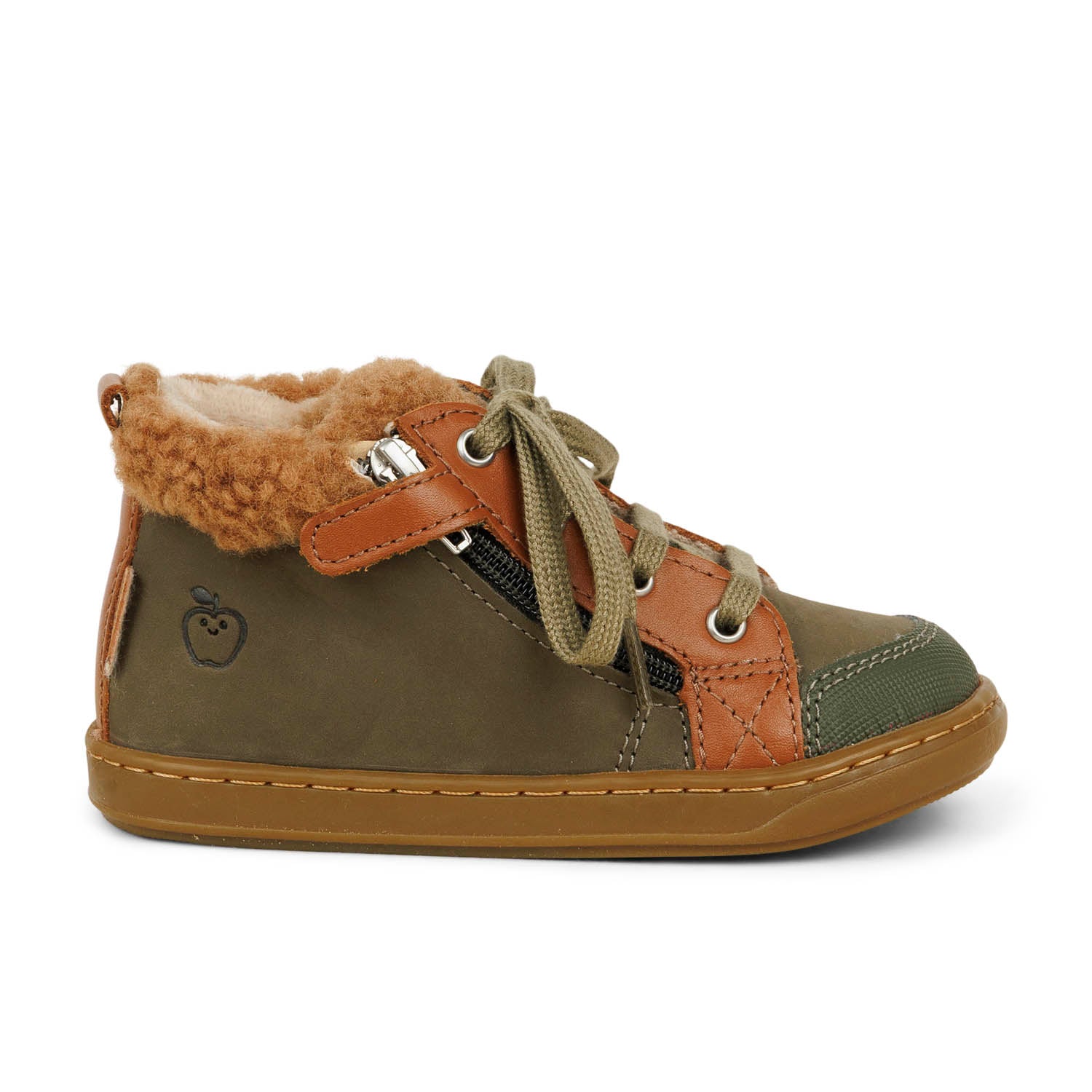 Chaussures montantes Enfant SHOO POM BOUBA ZIP WOOL Kaki