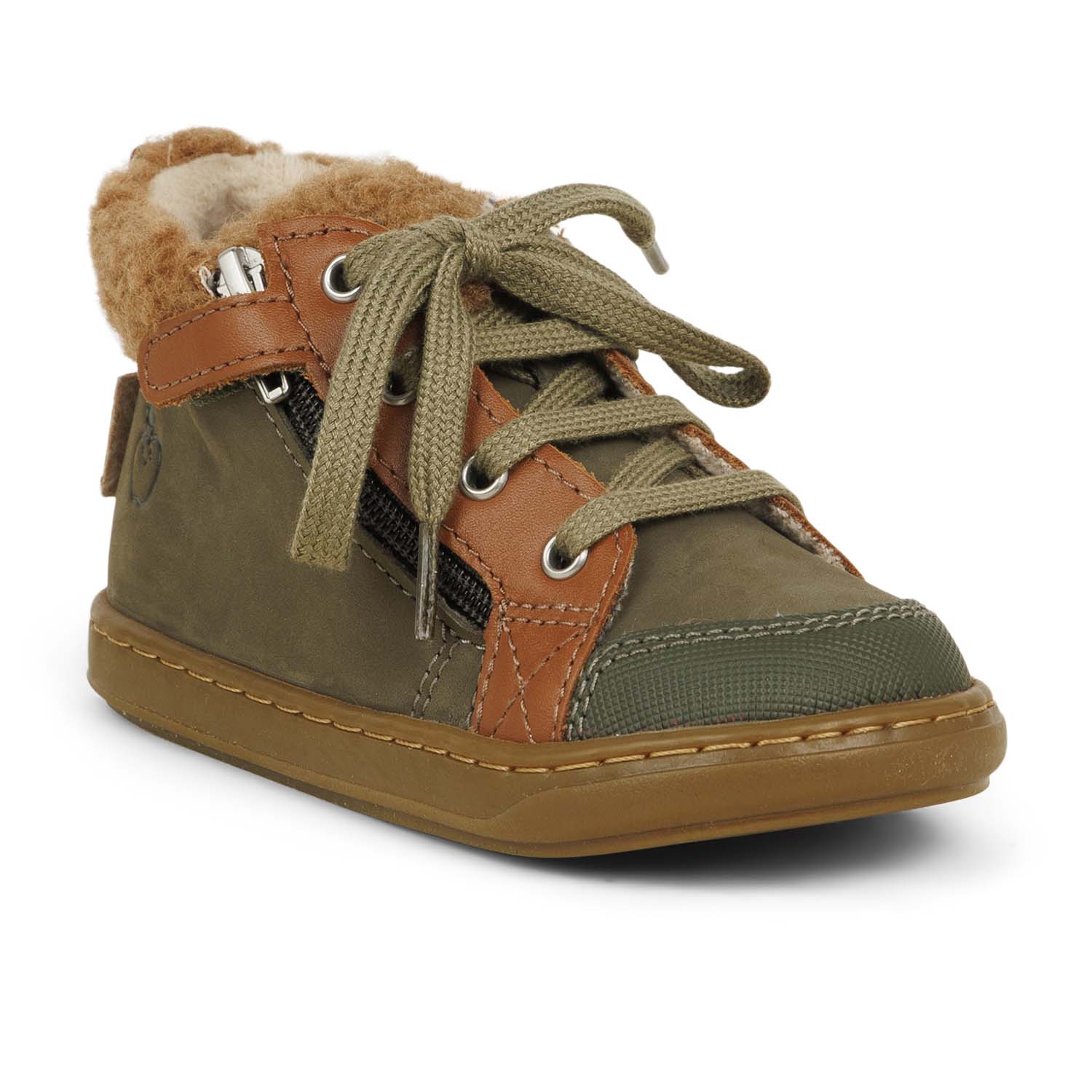 Chaussures montantes Enfant SHOO POM BOUBA ZIP WOOL Kaki