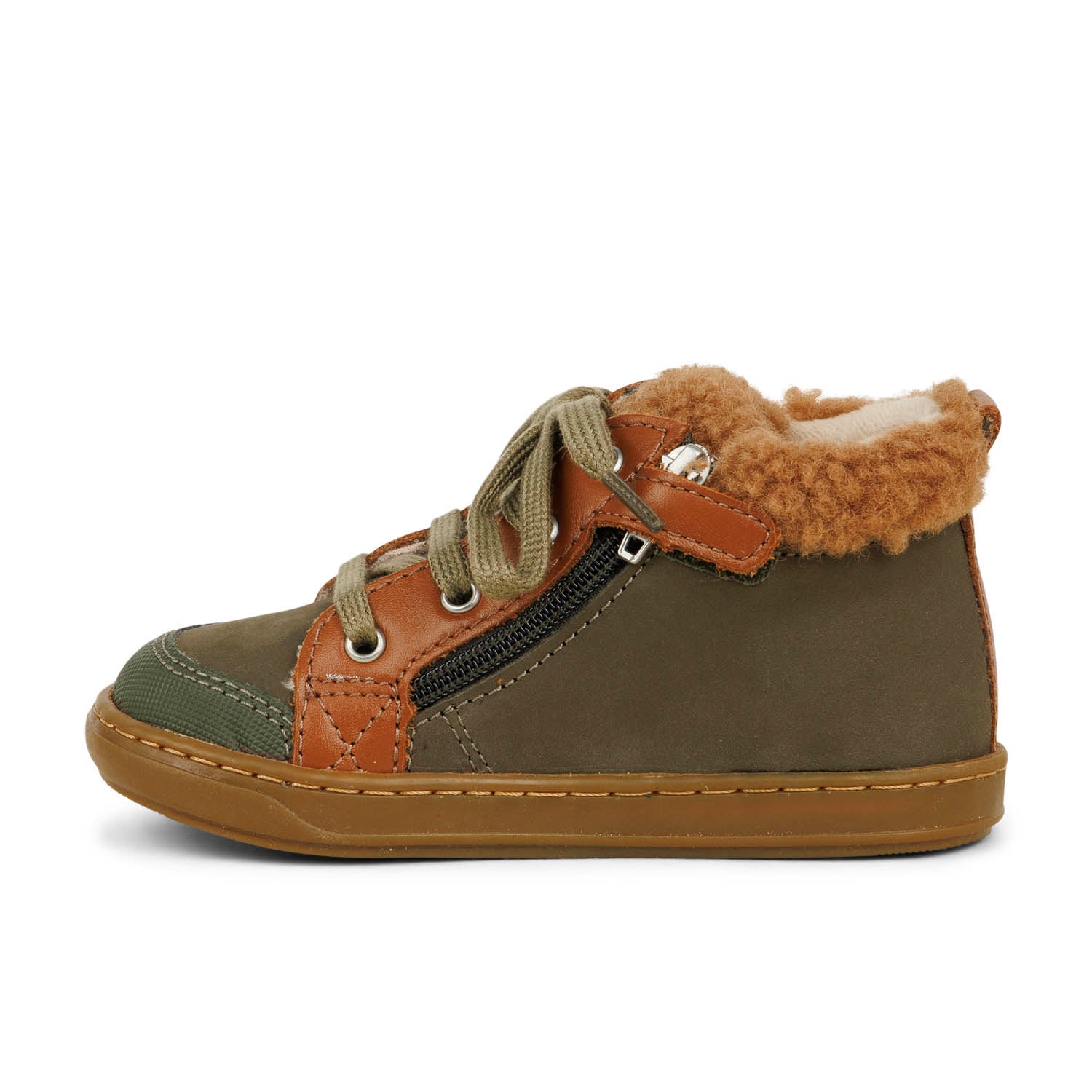 Chaussures montantes Enfant SHOO POM BOUBA ZIP WOOL Kaki