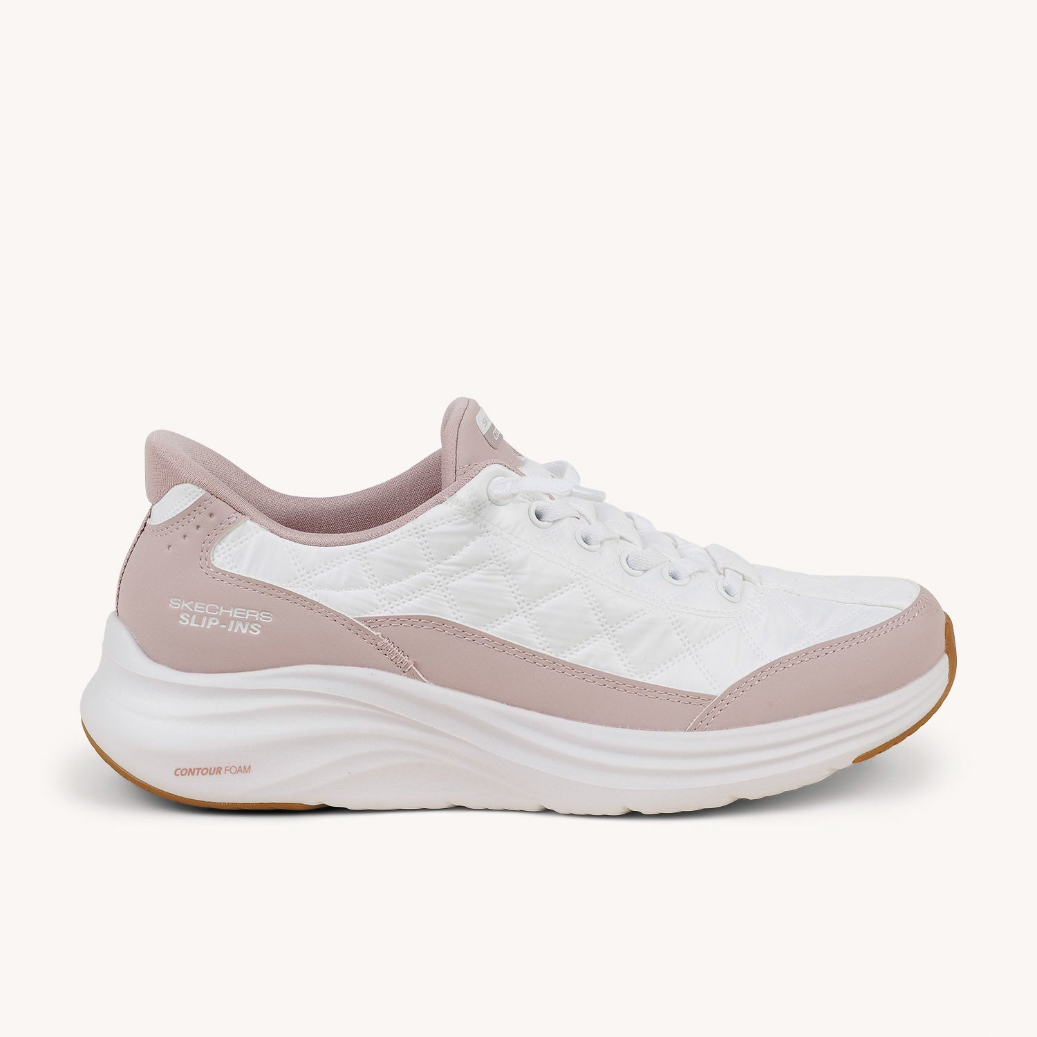 Baskets Femme SKECHERS CONTOUR FOAM COZY FIT SLIP INS Blanc