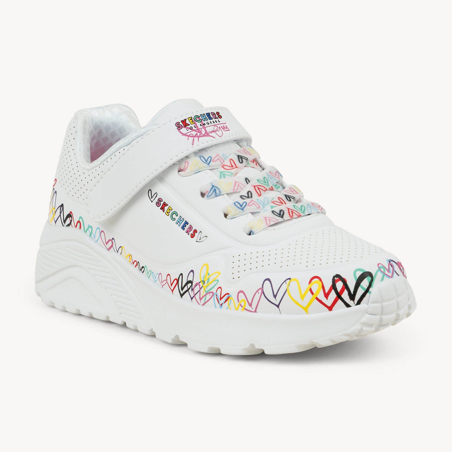 Baskets Enfant SKECHERS UNO LITE HEART CRAZE Blanc