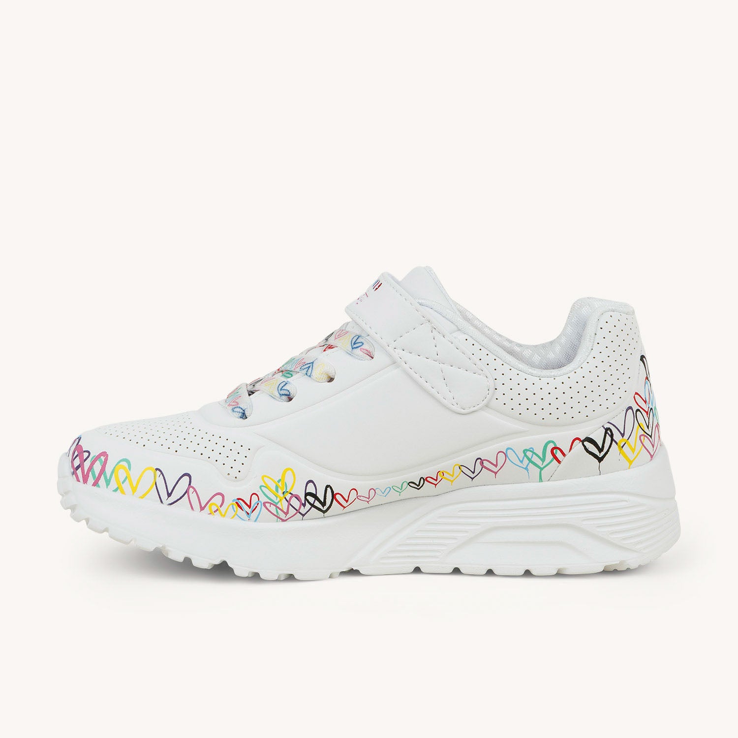 Baskets Enfant SKECHERS UNO LITE HEART CRAZE Blanc