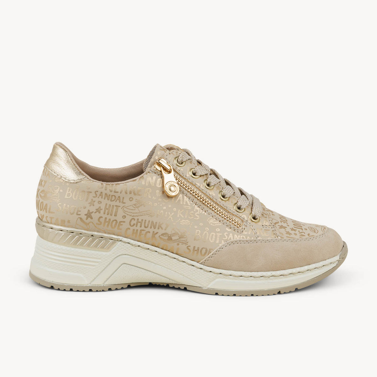 Baskets Femme RIEKER N4316 - RIENI Or/Bronze