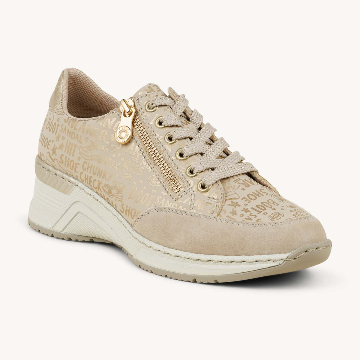 Baskets Femme RIEKER N4316 - RIENI Or/Bronze