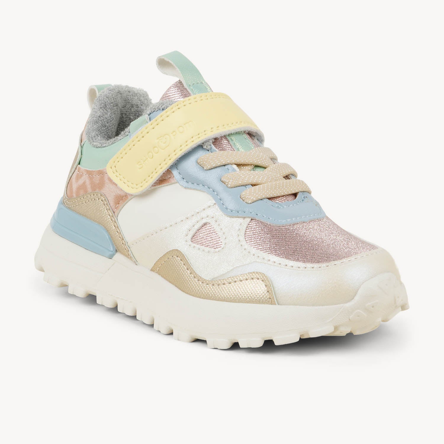 Baskets Enfant SHOO POM JOGGY SCRATCH Blanc