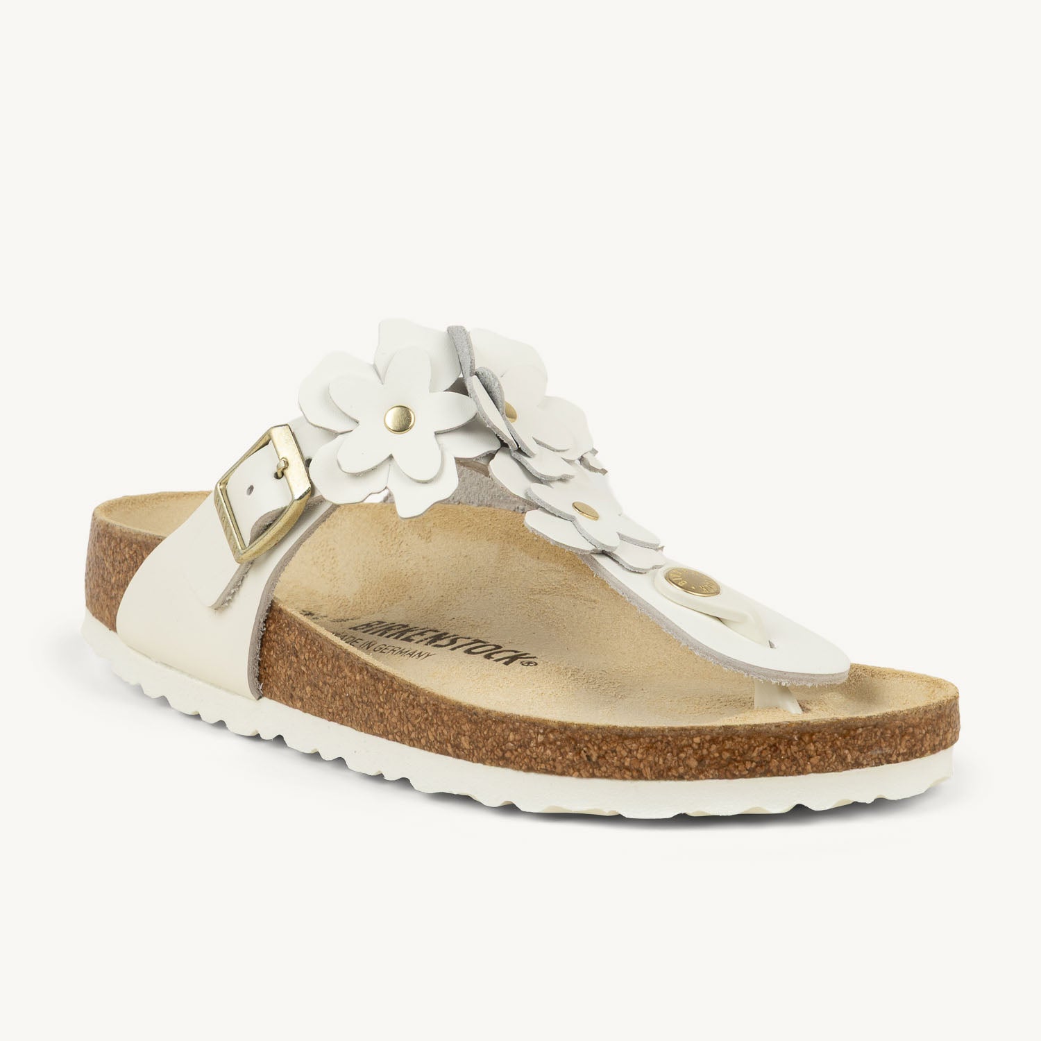 Mules Femme BIRKENSTOCK GIZEH FLORAL Blanc