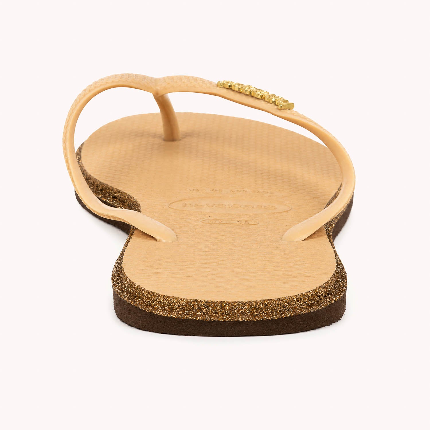 Tongs et crocs Femme HAVAIANAS SLIM POINT GLITTER Beige