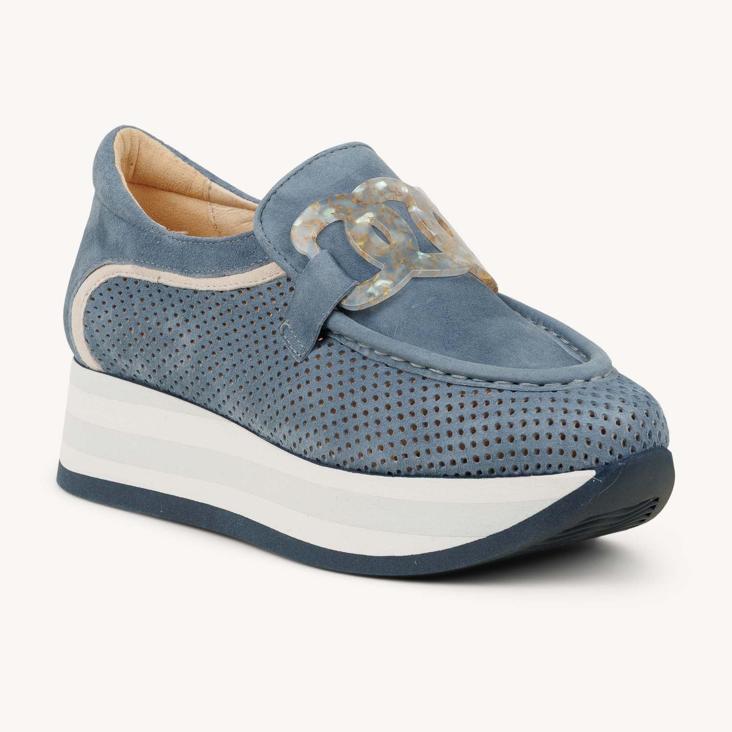 Mocassins Femme SOFTWAVES 7.78.128 - SOFTALO Bleu