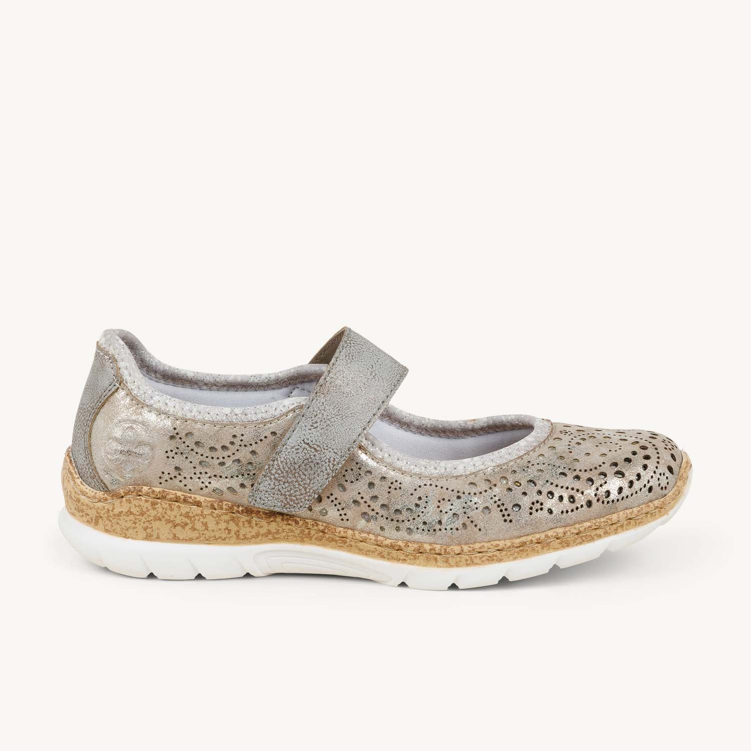 Ballerines et babies Femme RIEKER N4299 - RIELUT Argent