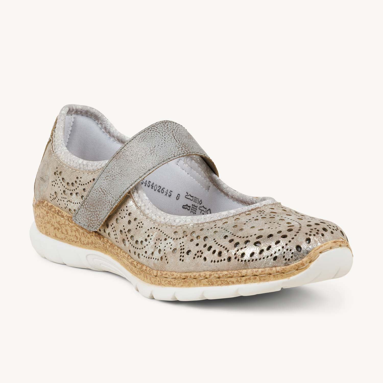 Ballerines et babies Femme RIEKER N4299 - RIELUT Argent