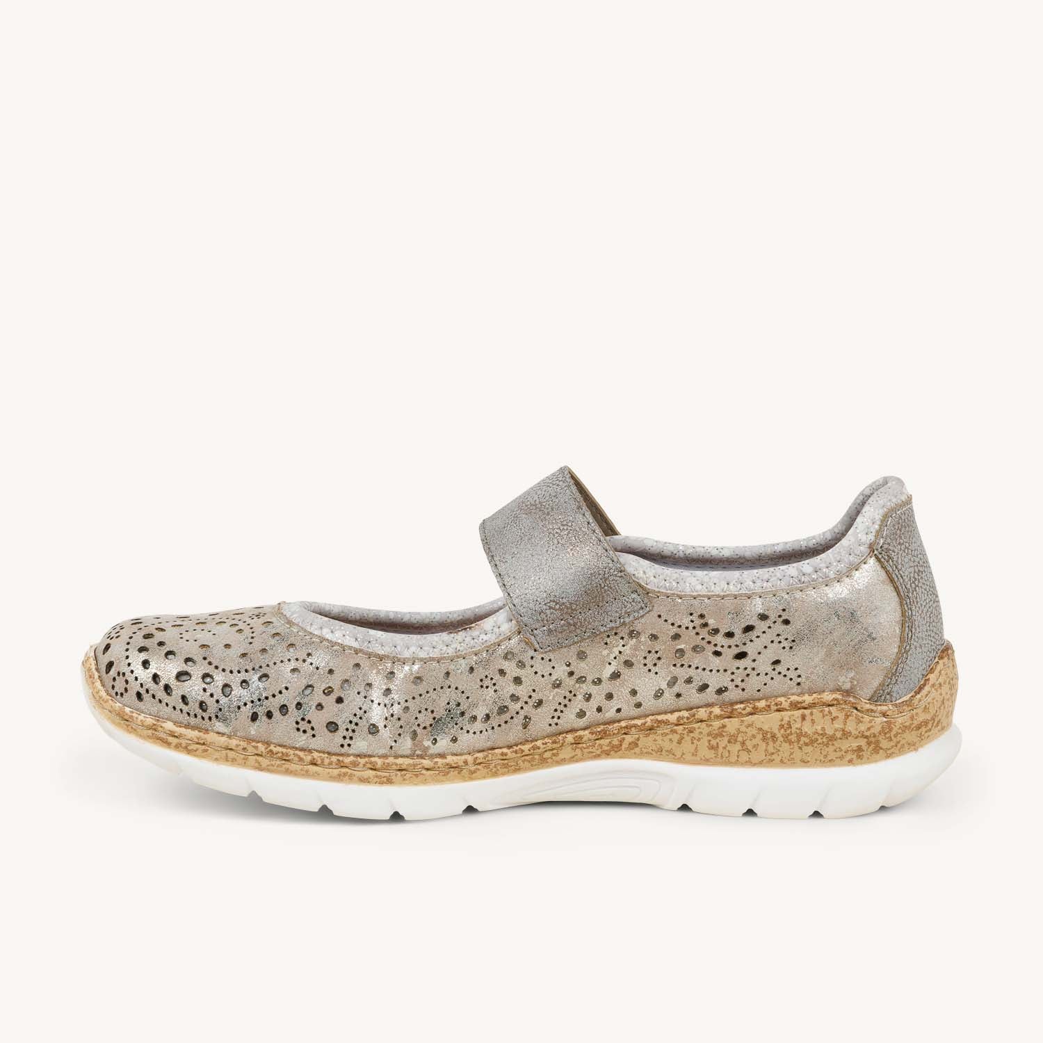 Ballerines et babies Femme RIEKER N4299 - RIELUT Argent