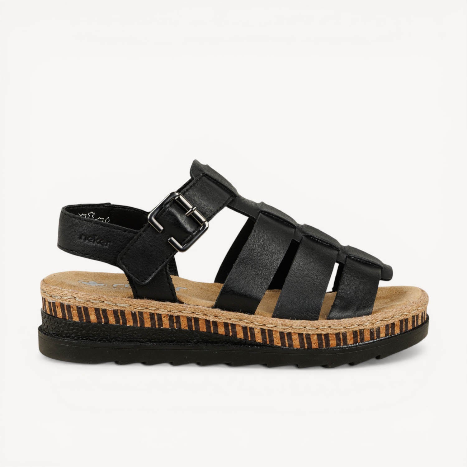 Sandales Femme RIEKER V7904 - REJJA Noir