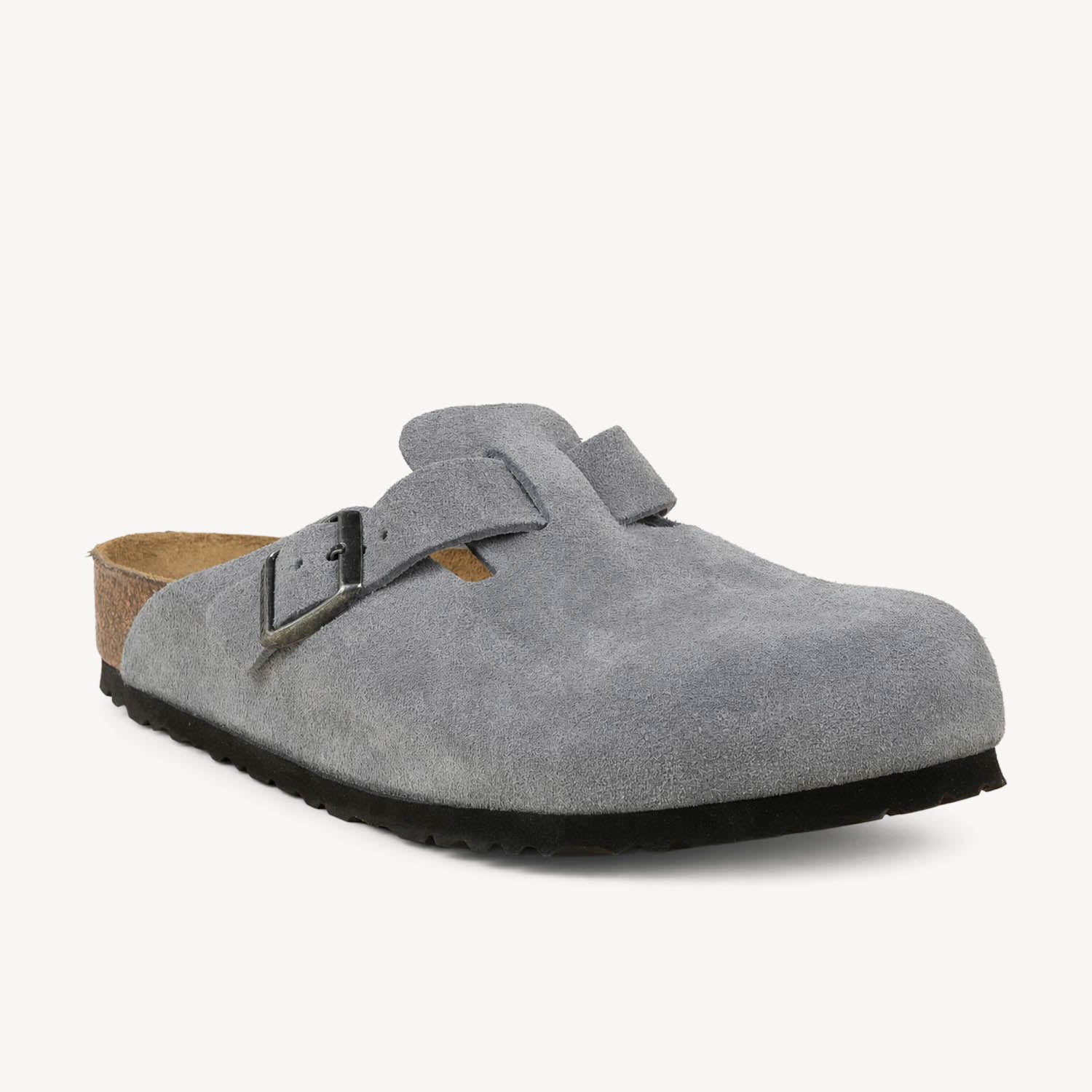 Sandales Homme BIRKENSTOCK BOSTON SUEDE STONE BLUE Bleu