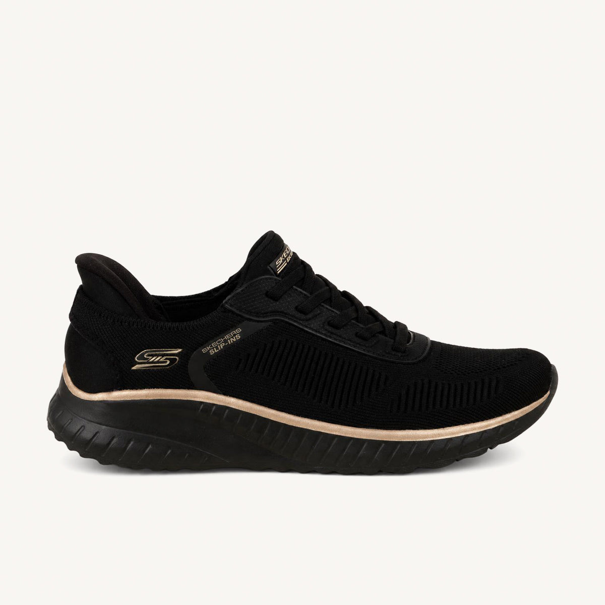 Sneakers Femme SKECHERS BOBS SQUAD SLIP INS Noir