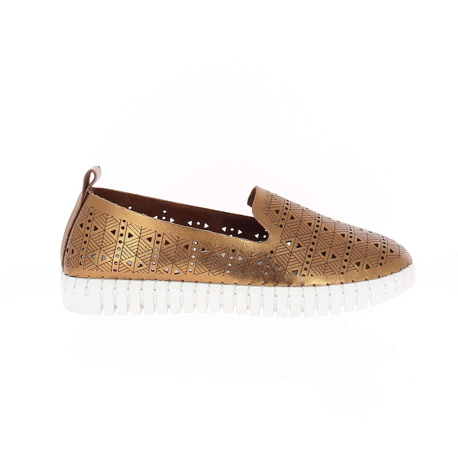 Mocassins Femme ELUE PAR NOUS RETERRE Or/Bronze