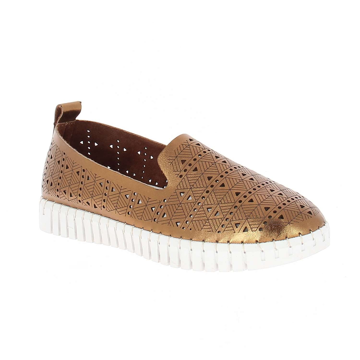 Mocassins Femme ELUE PAR NOUS RETERRE Or/Bronze