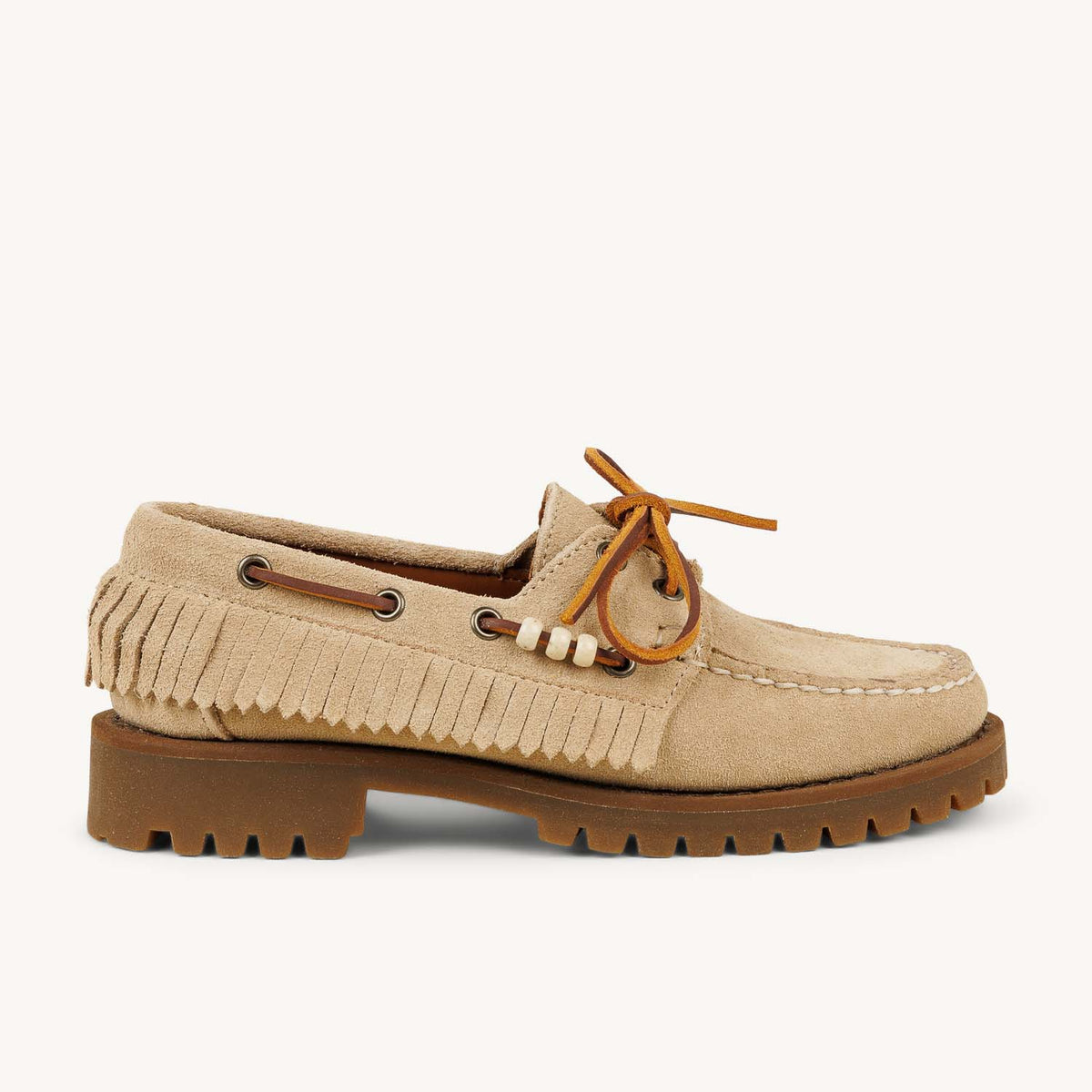 Chaussures bateau Femme SEBAGO RANGER FRINGE Beige