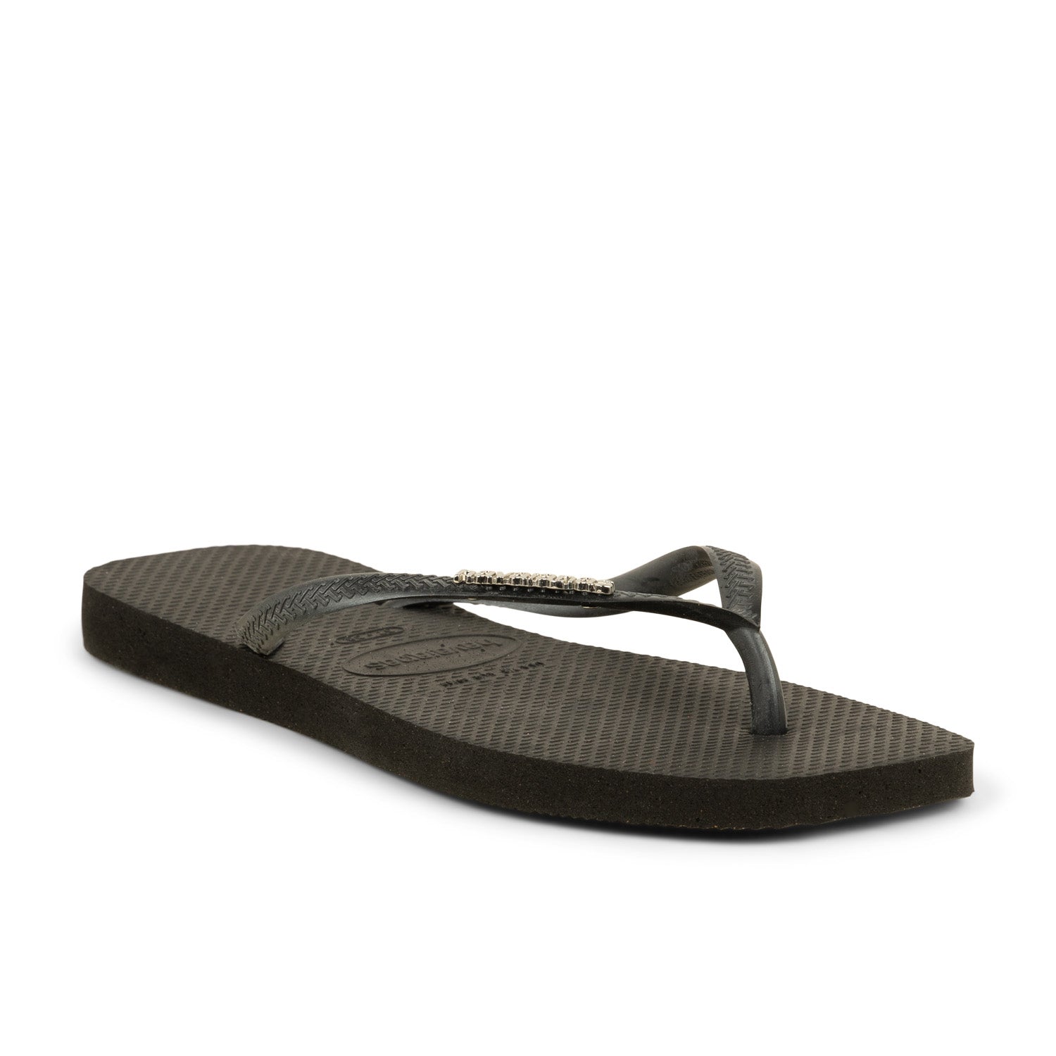 Tongs et crocs Femme HAVAIANAS SQUARE LOGO METALLIC Noir