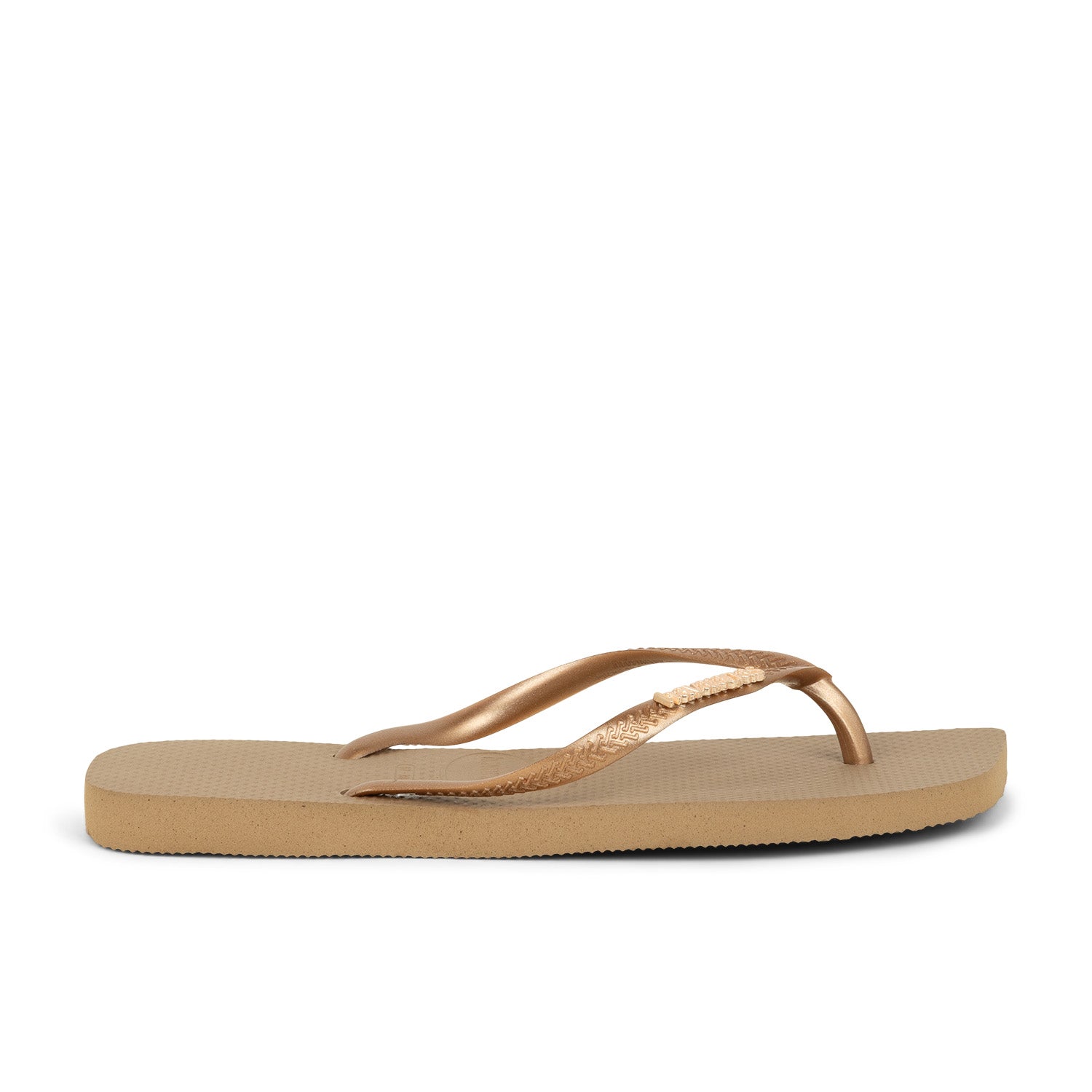 Tongs et crocs Femme HAVAIANAS SQUARE LOGO METALLIC Or/Bronze
