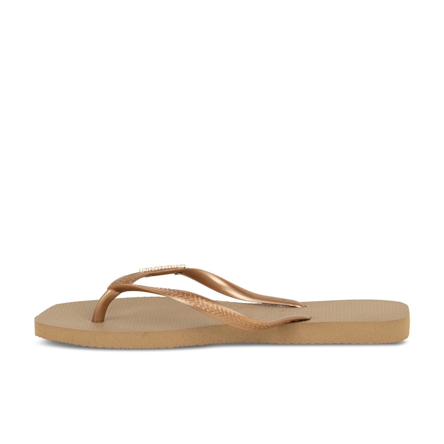 Tongs et crocs Femme HAVAIANAS SQUARE LOGO METALLIC Or/Bronze