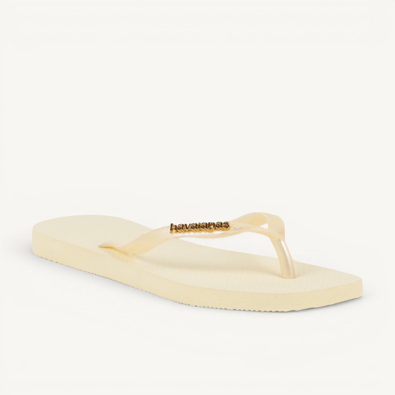 Tongs et crocs Femme HAVAIANAS SQUARE LOGO METALLIC Beige