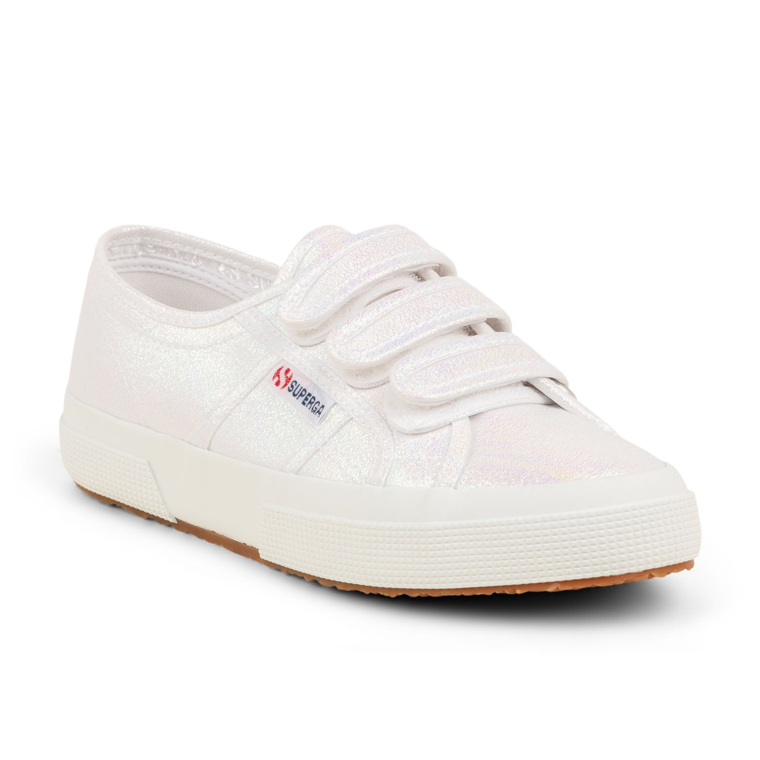 Baskets Femme SUPERGA 2750 STRAPS LAME Blanc