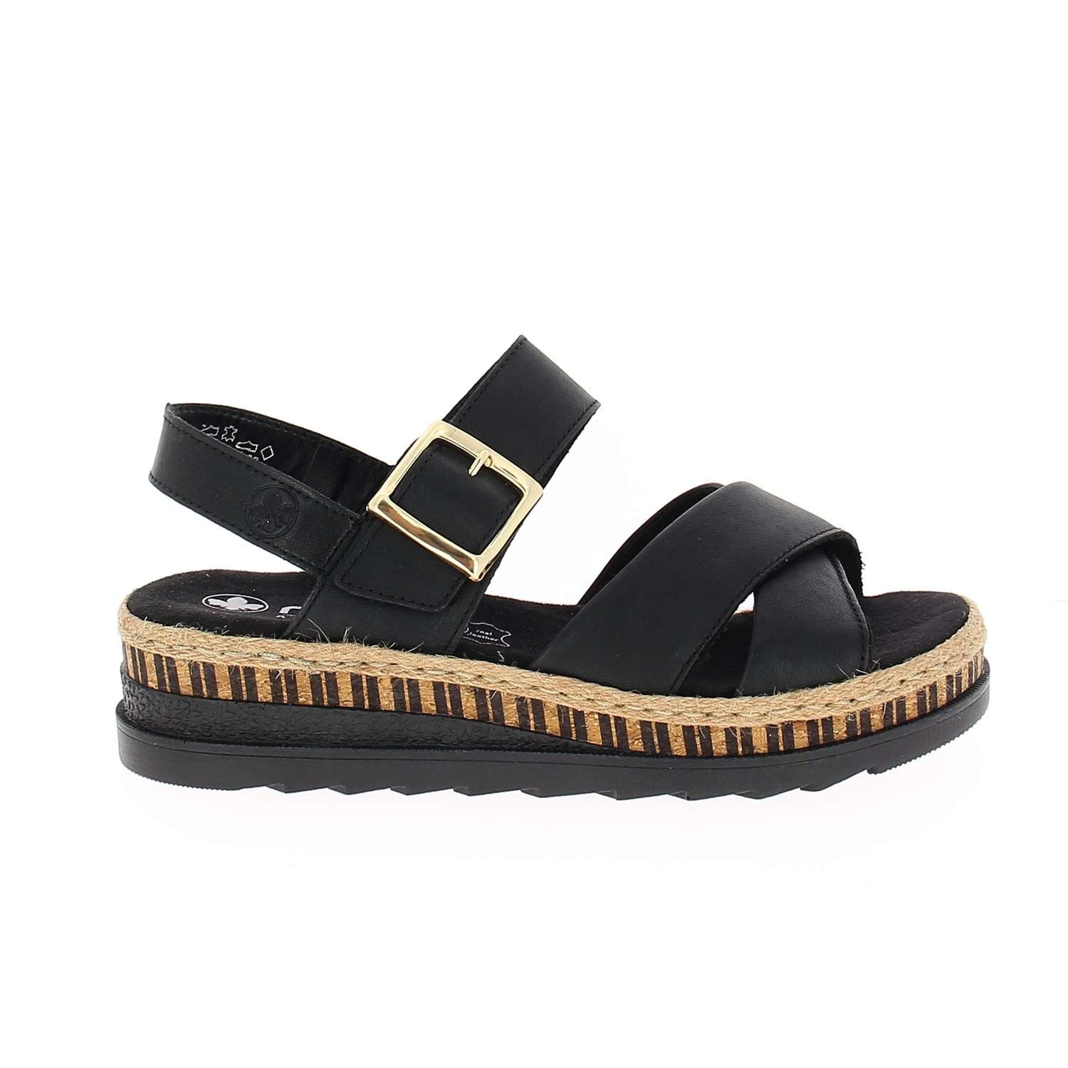 Sandales Femme RIEKER V7955 - RIZENO Noir