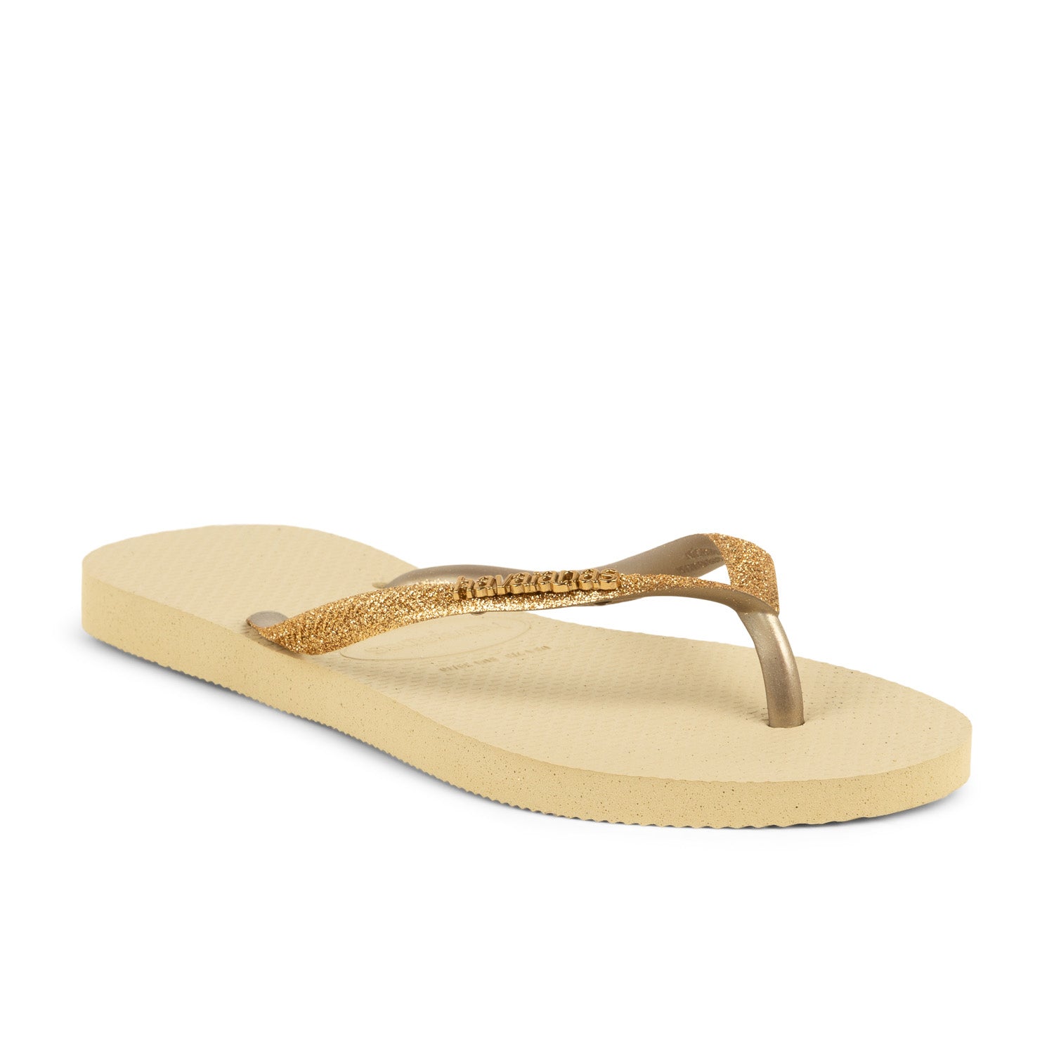 Tongs et crocs Femme HAVAIANAS GLITTER II Beige