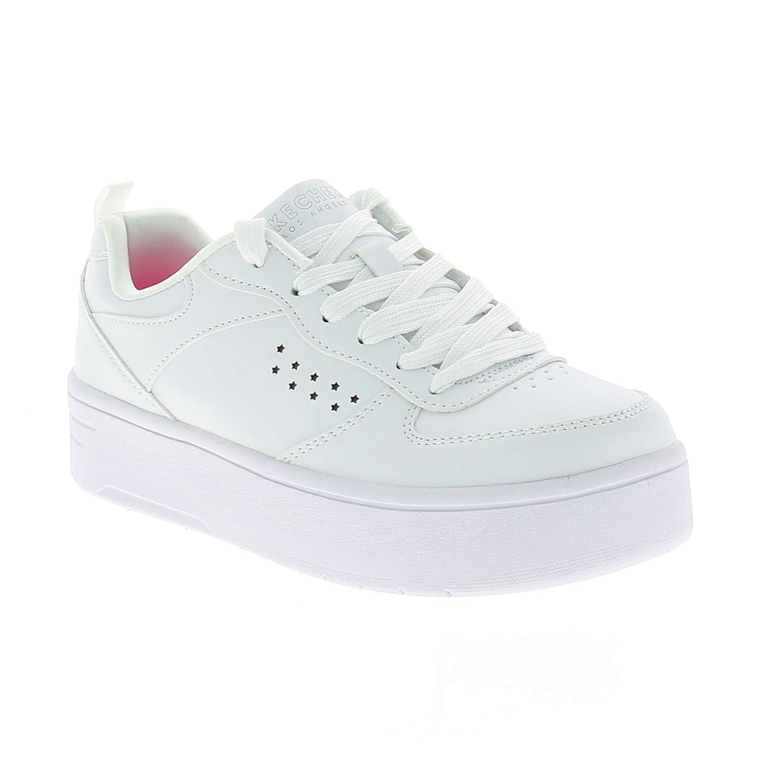 Baskets Enfant SKECHERS COURT HI Blanc