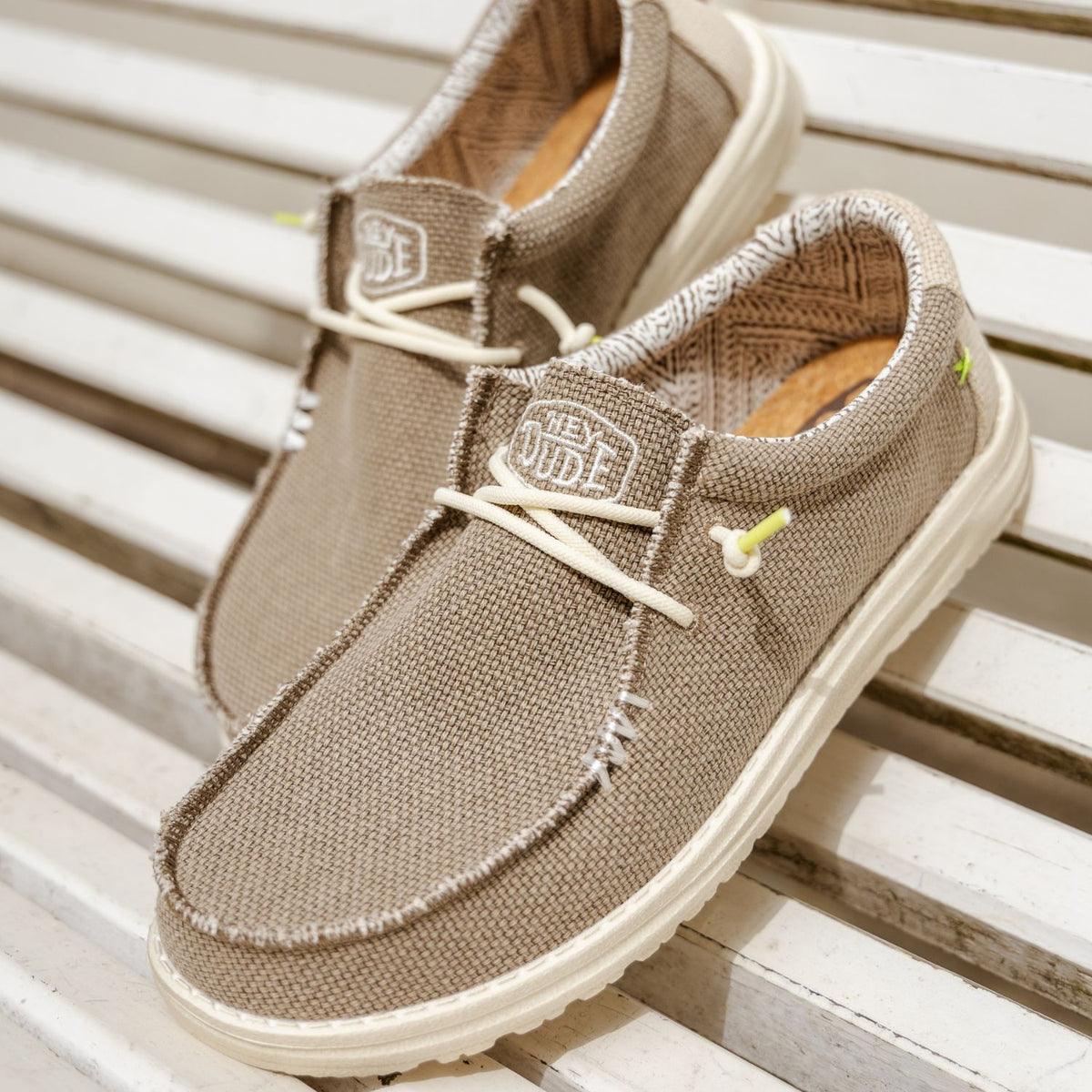 Chaussures bateau WALLY BRAIDED HEYDUDE Homme Kaki