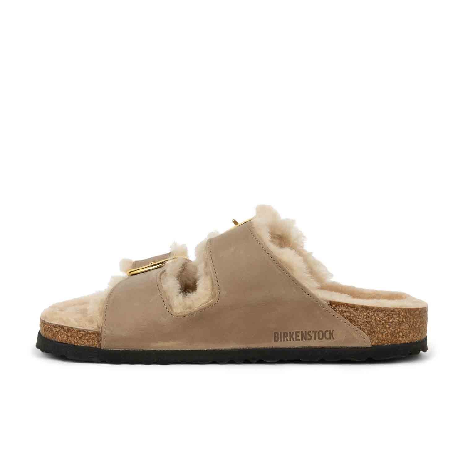 Mules Femme BIRKENSTOCK ARIZONA BIG BUCKLE SHEARLING Beige