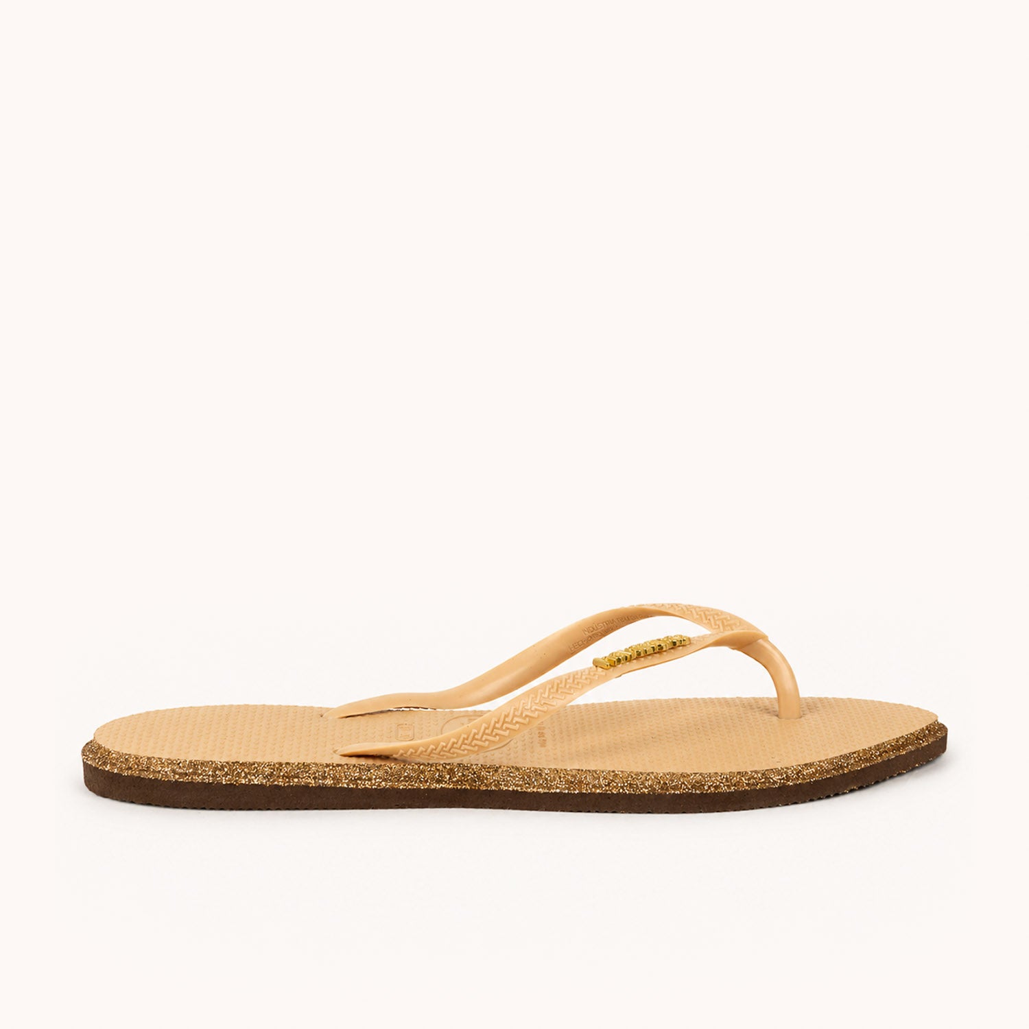 Tongs et crocs Femme HAVAIANAS SLIM POINT GLITTER Beige