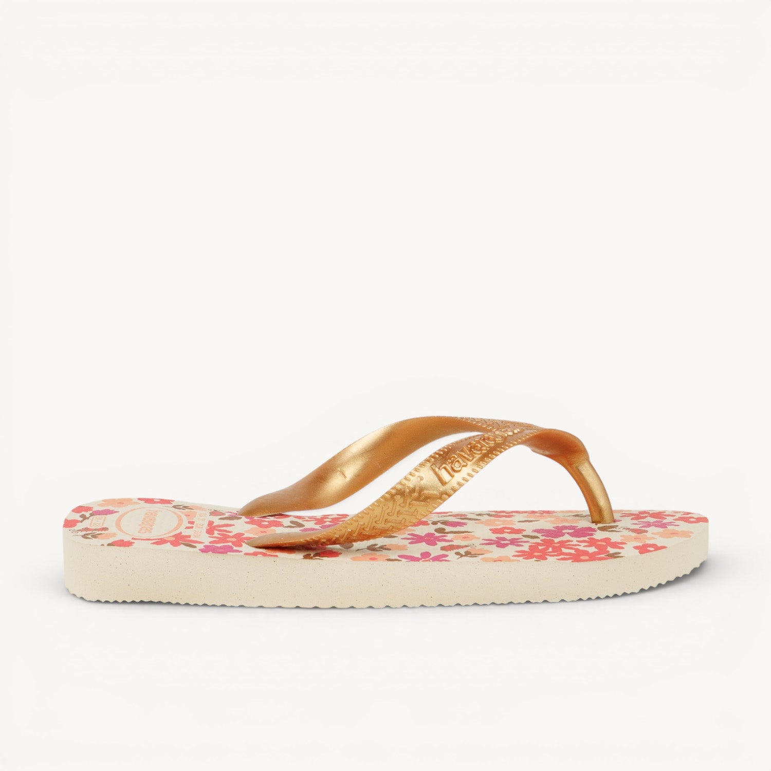 Tongs et Crocs  HAVAIANAS KIDS FLORES Or/Bronze