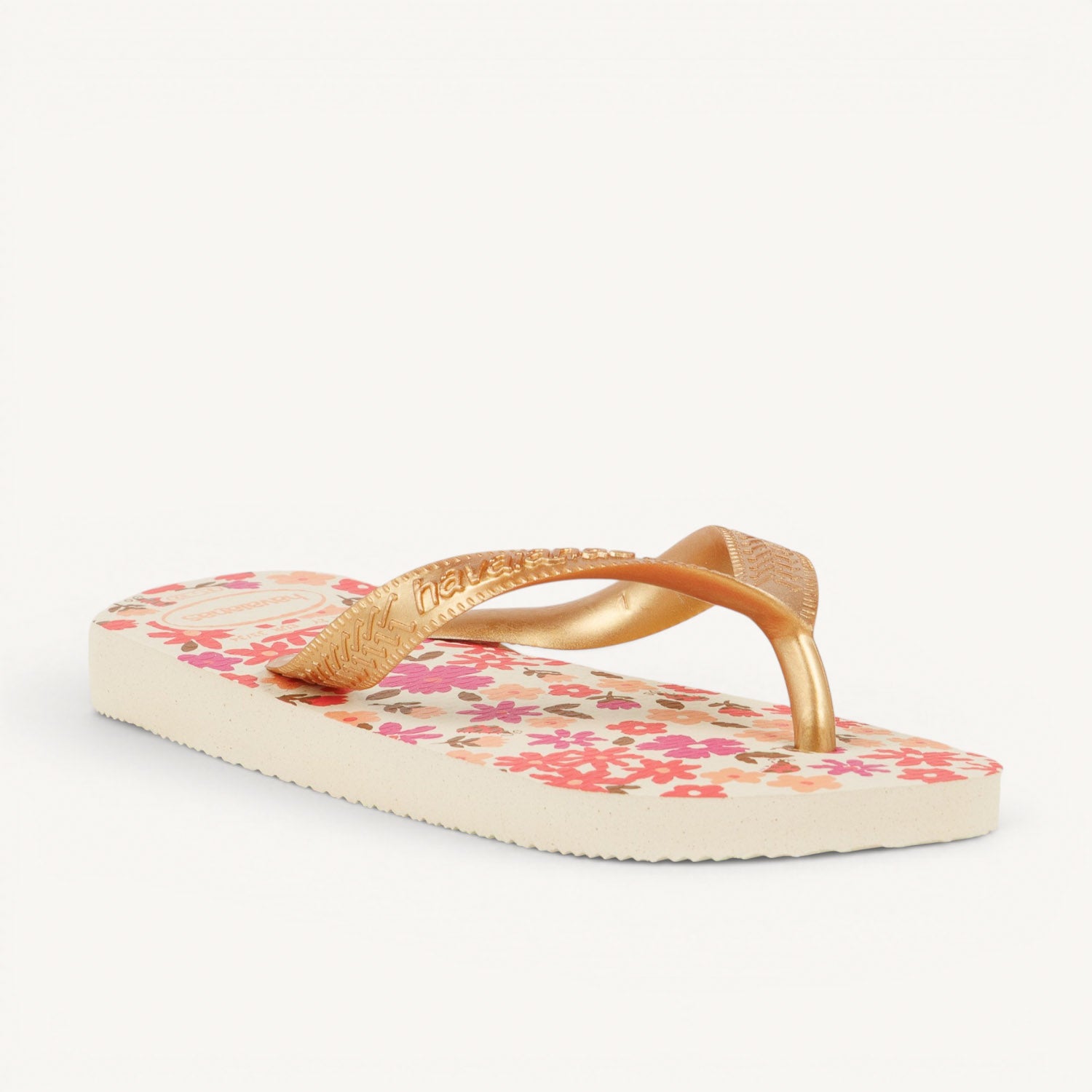 Tongs et Crocs  HAVAIANAS KIDS FLORES Or/Bronze