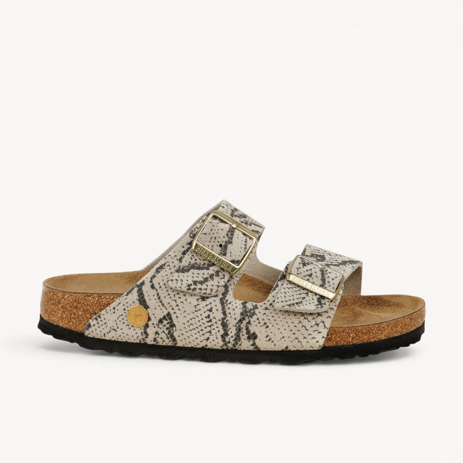Mules Femme BIRKENSTOCK ARIZONA RIVET LOGO SNAKE OYSTER Beige