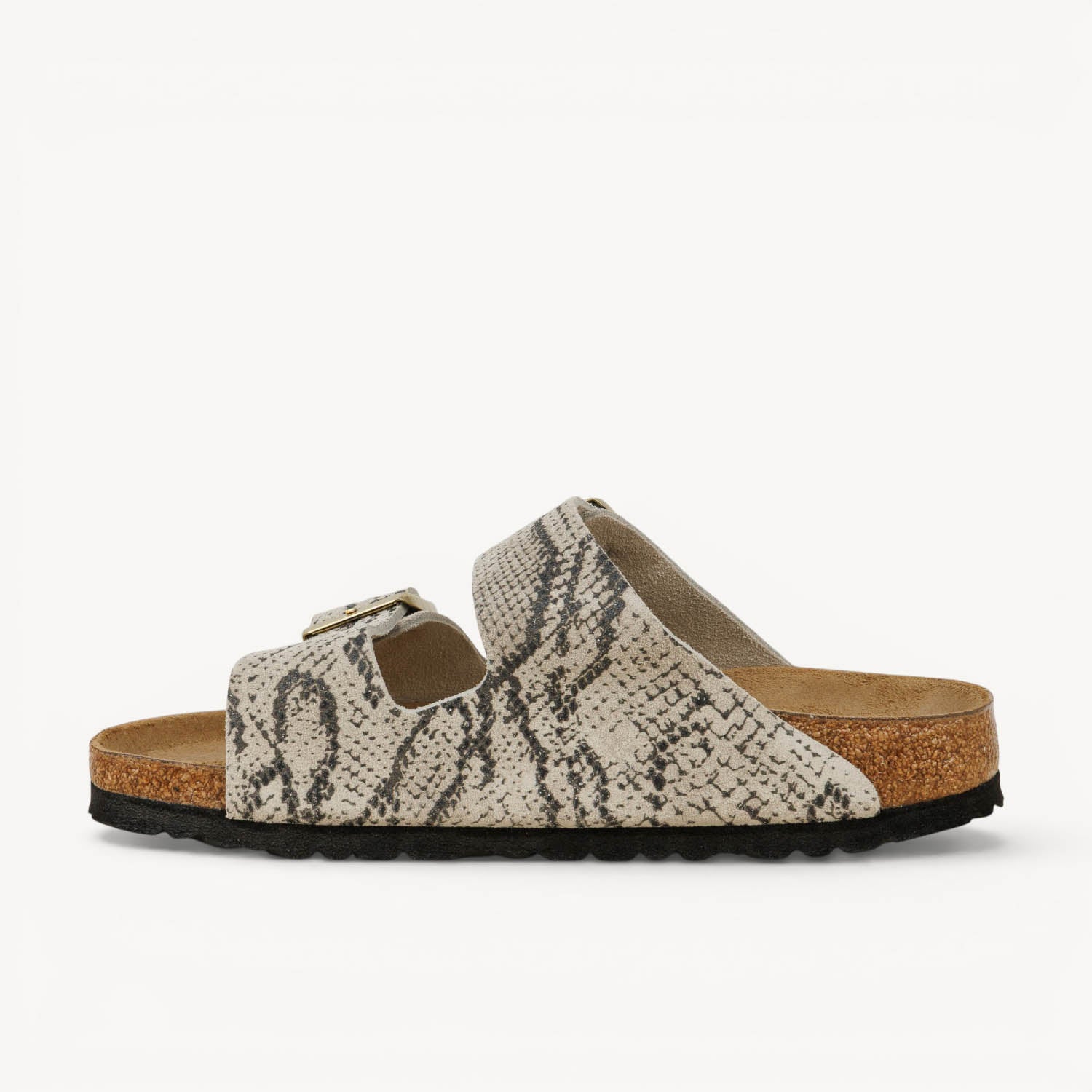 Mules Femme BIRKENSTOCK ARIZONA RIVET LOGO SNAKE OYSTER Beige