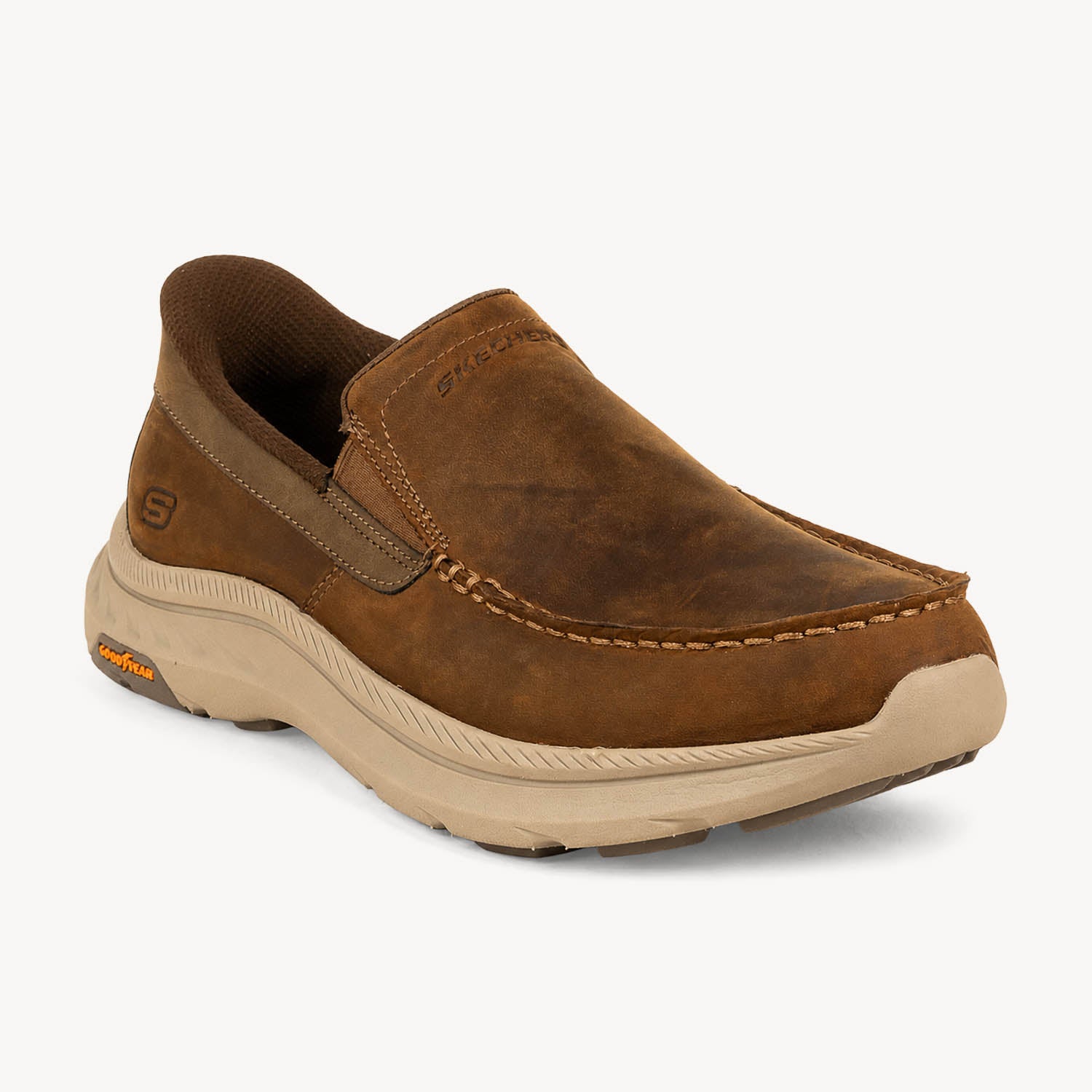 Mocassins Homme SKECHERS POLLARD SLIP INS Marron