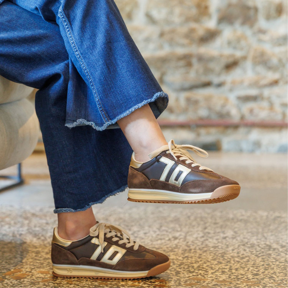 Sneakers JOGGER N02 BACK70 Femme Marron
