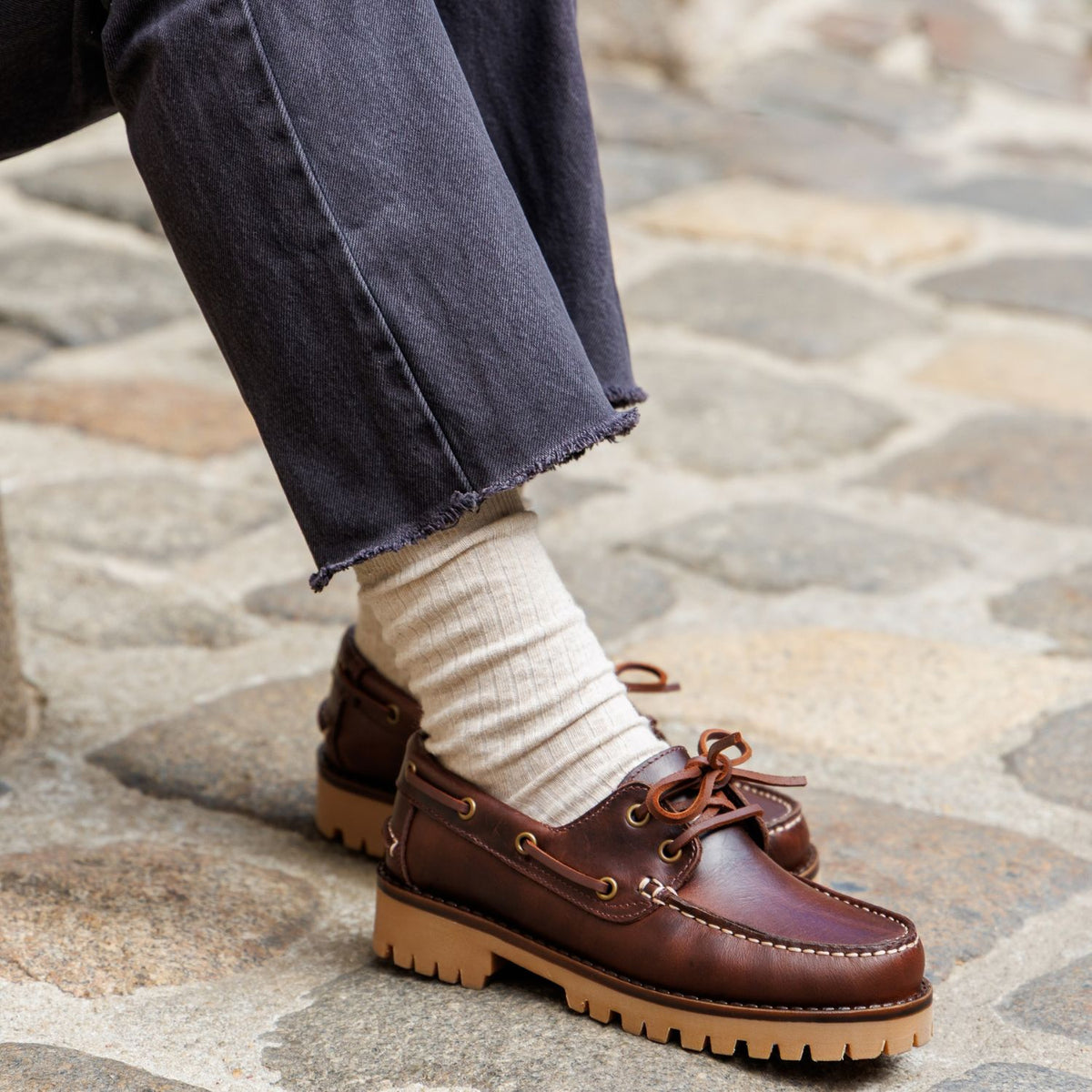 Chaussures bateau FLAKES ANOTHER STEP Femme Marron