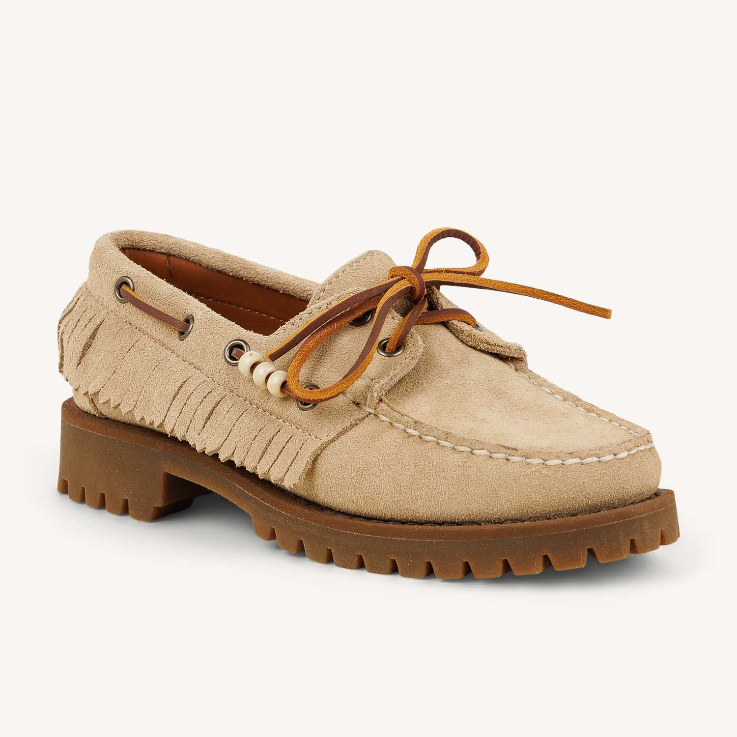 Chaussures bateau Femme SEBAGO RANGER FRINGE Beige