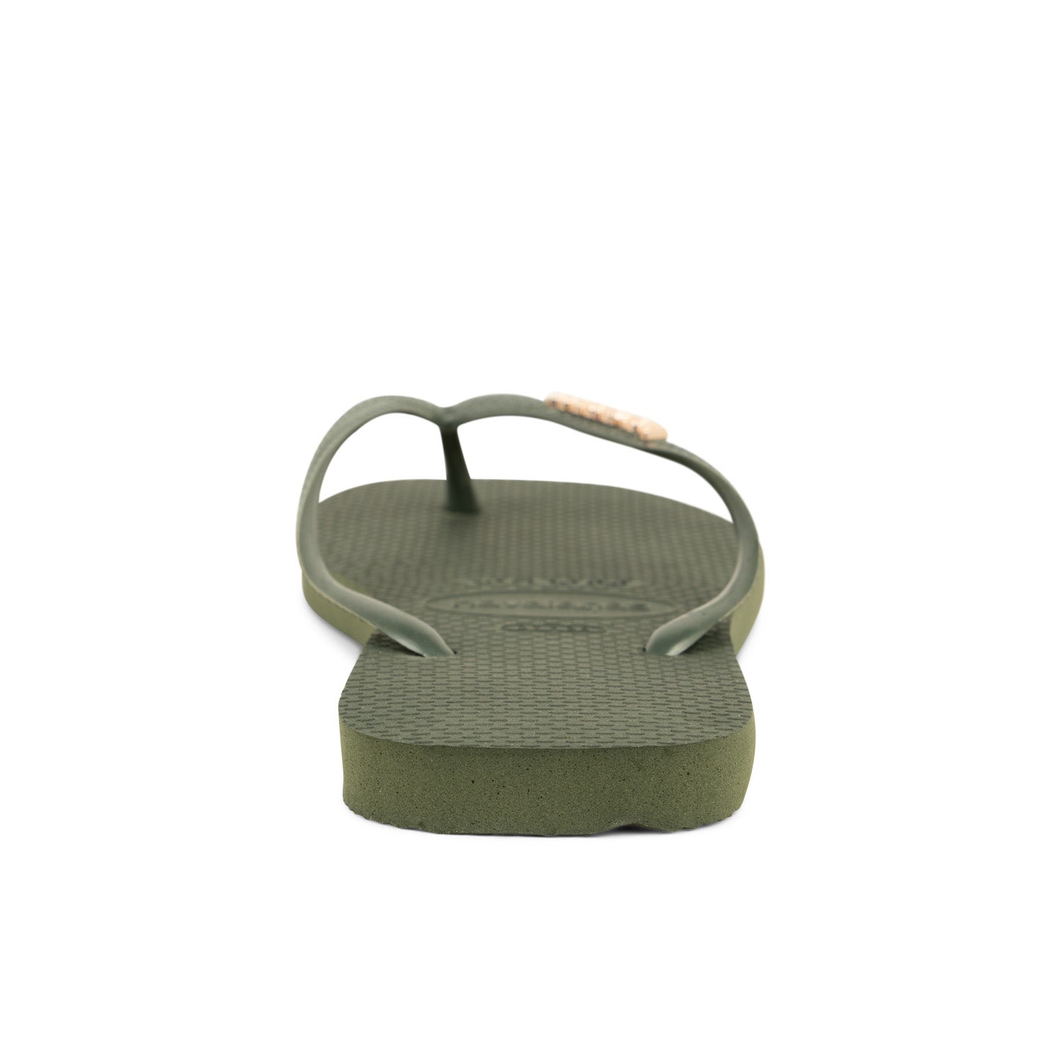 Tongs et crocs Femme HAVAIANAS SQUARE LOGO METALLIC Kaki